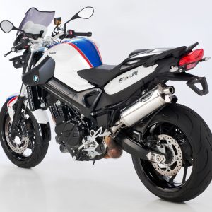 Scarico BMW F 800 R anno  2017 – 2018   terminale di scarico HURRIC Rac 1 Slip on in Alluminio lucidato colore argento