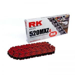 Motorbike chain 520MXZ4 120 links CL red by RK