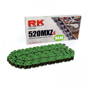 Motorbike chain 520MXZ4 120 links CL green by RK