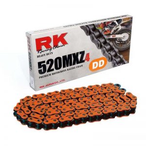 Motorbike chain 520MXZ4 120 links CL orange by RK