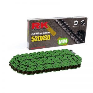 Motorbike chain 520XSO 120 links CLF green by RK