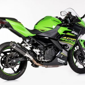 Exhaust KAWASAKI Ninja 400 2018. SHARK Street GP Zacisk wydechowy węglowe kolor węglowe