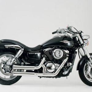 Wydechowy SUZUKI M 800 Intruder 2005 – 2006 – 2007 – 2008 – 2009 – 2010 – 2011 – 2012 – 2013 – 2014 – 2015 – 2016 Wydechowy FALCON Double Groove con Kat inox stalowe szlifowane kolor srebro