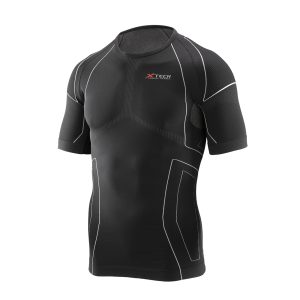 Maglia moto, bici e running tecnica sportiva antivento invernale a maniche corte nera XTECH RACE3