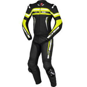 Tuta in pelle sport moto due pezzi IXS RS-700 nero-giallo-bianco